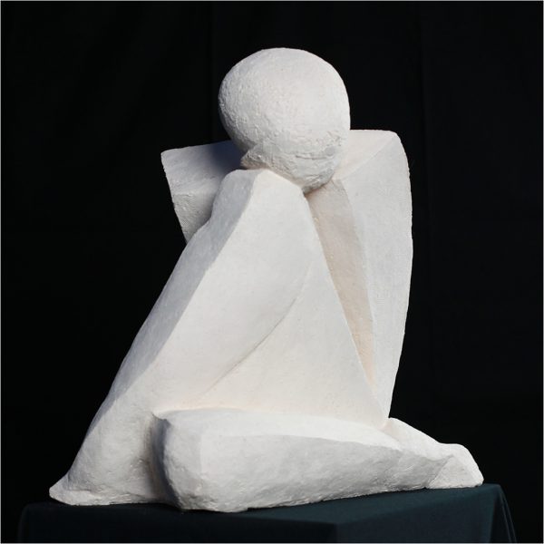 Sculpture Delta - terre / argile - Femme stylisée, lignes modernes - art abstrait - Joëlle Aujoux